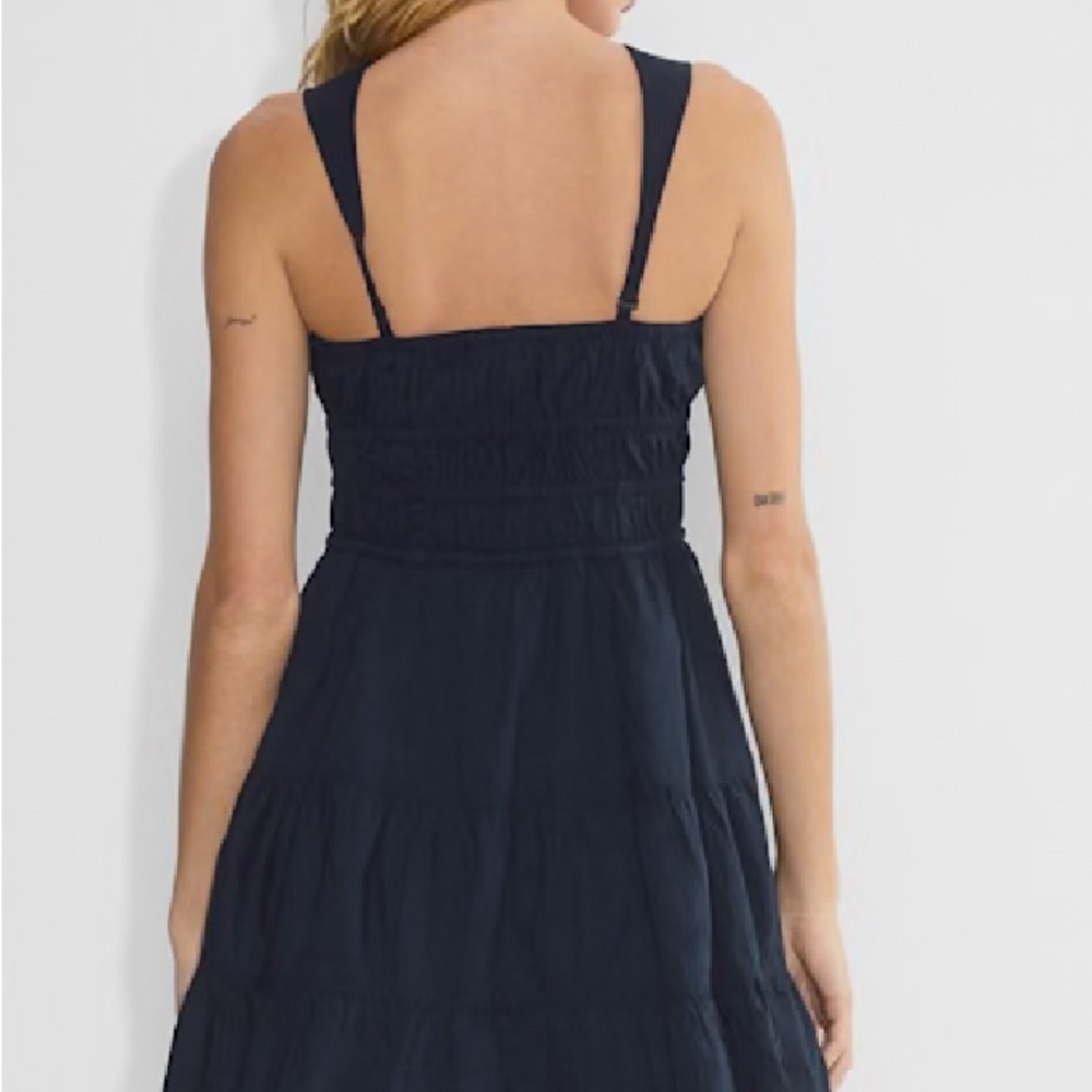 Aritzia Martine Poplin Navy Dress - Picture 3 of 10